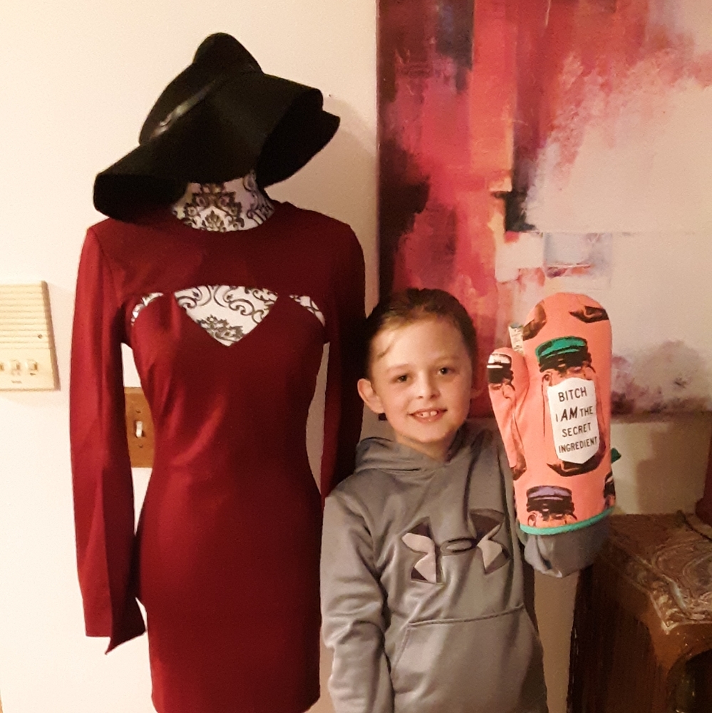 Banjul Burgundy cocktail dress - Picture 3 of 10